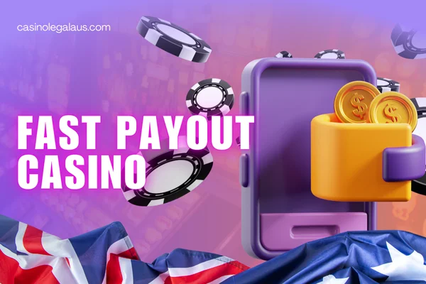 mobile with payout, website name, australian flag on casino background